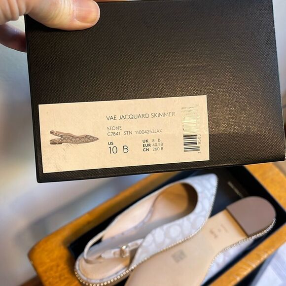 NEW WITH BOX COACH VAE SKIMMER JACQUARD SLINGBACK FLATS SIZE 10 - Picture 12 of 12